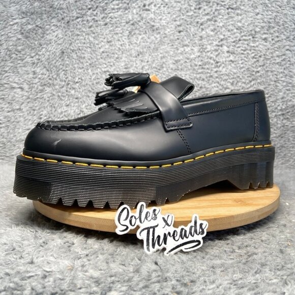 Dr. Martens Adrian Quad Loafers Size 14 Men Tassel Black - Picture 4 of 7